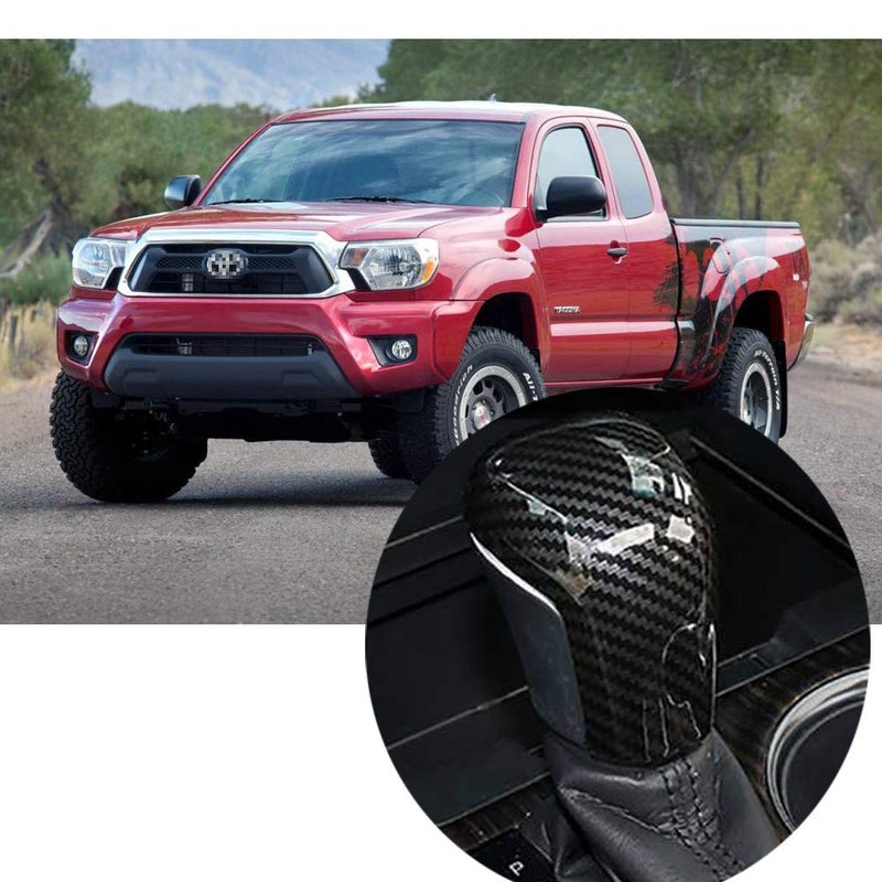 Tocatus Gear Shift Knob Trim for Toyota Tacoma 2016-2024, for Pudora 2017-2020, for Land Cruiser 2015-2020, for Highlander 2014-2019, for Fortuer 2016-2022, ABS Carbon Fiber 1PC - Image 2